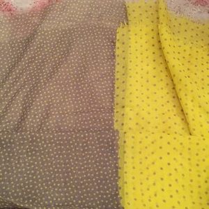 Neon Yellow and Grey Polka Dot Scarf, color block